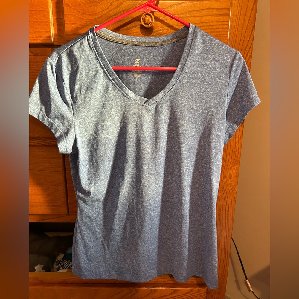 Energy Zone Performance Speed-Dri Blue V-Neck Women's Athletic Shirt